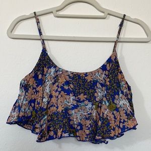 Blue Floral Crop Top